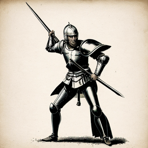 Illustration of Don Quixote.
Thin old knight, tall, wearing old armor, helmet, holding a lance.
Crazy but noble expression.
17th century Spain.
Classic book illustration style, antique, soft colors, detailed drawing.
White background for infographic.

