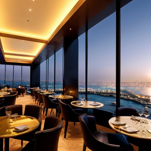 تصميم ثلاثي الأبعاد لفندق فخم جدًا باسم "برج الخليج العربي" في المنطقة الشرقية بالمملكة العربية السعودية، برج شاهق وعريض مع شكل معماري مهيب، واجهة زجاجية عصرية مع لمسات ذهبية، إضاءة ليلية ساحرة ومبهرة، انعكاس البحر على الزجاج، حدائق ومسطحات مائية تحيط بالبرج، حوله فعاليات فاخرة: حفلات موسيقية على الواجهة البحرية، عروض ألعاب نارية، مقاهي ومطاعم راقية، ضيوف يرتدون ملابس أنيقة، أجواء فخمة وملفتة للانتباه، Photorealistic, ultra-detailed, cinematic lighting, lively, majestic architecture.