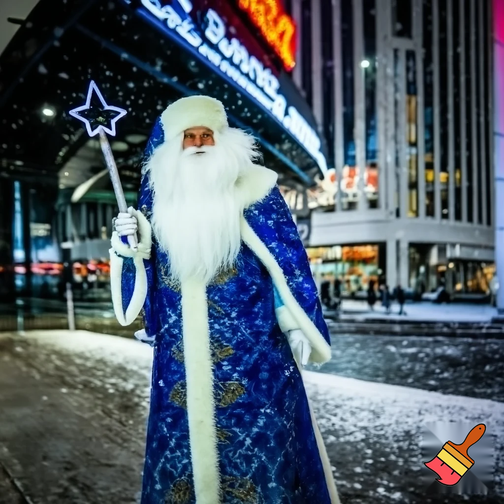  Santa Claus, Russia walking stick with a star shopping centre