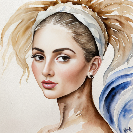 Image inspired by The Birth of Venus but tall white-haired woman