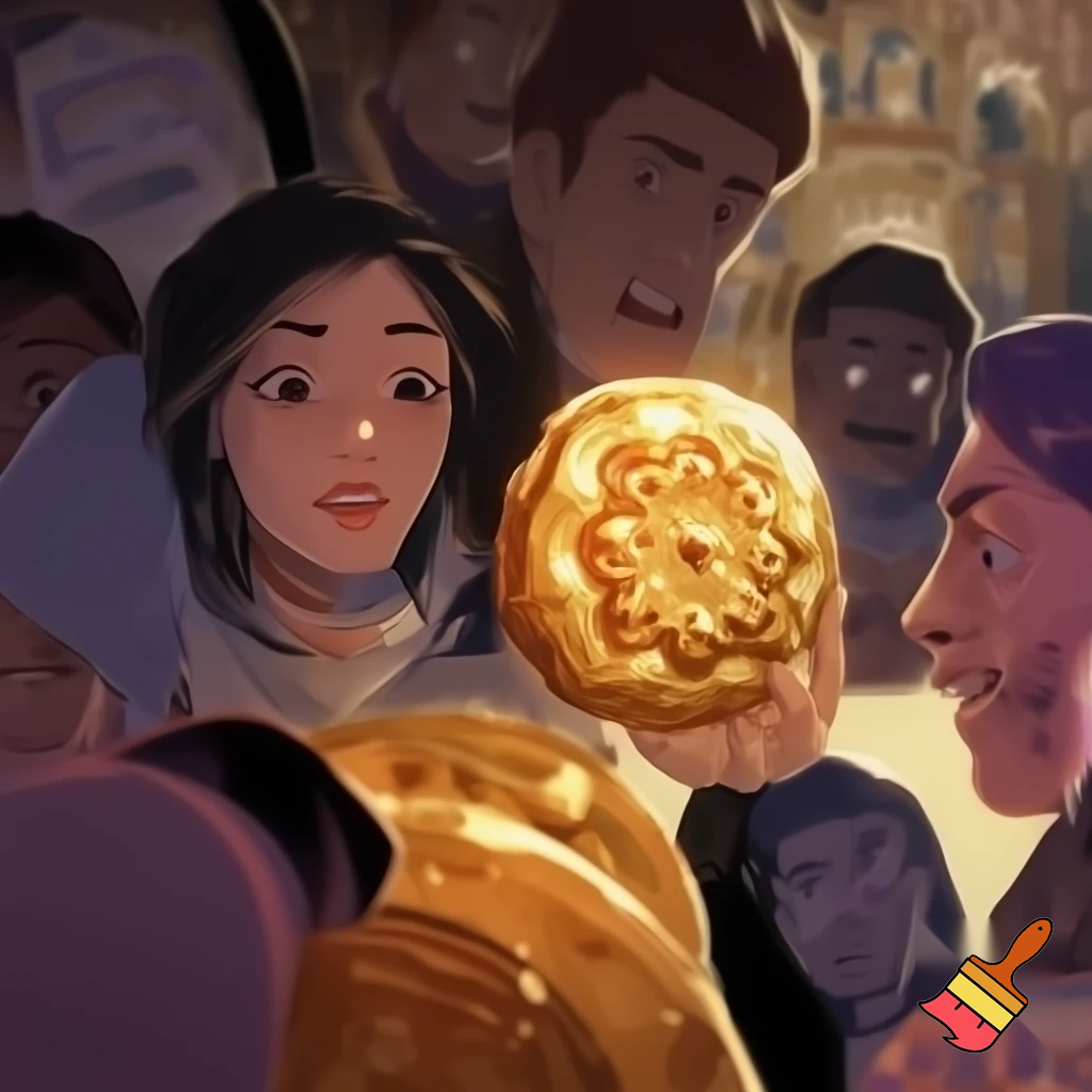 a woman is looking at the cookie more people want the cookie gold