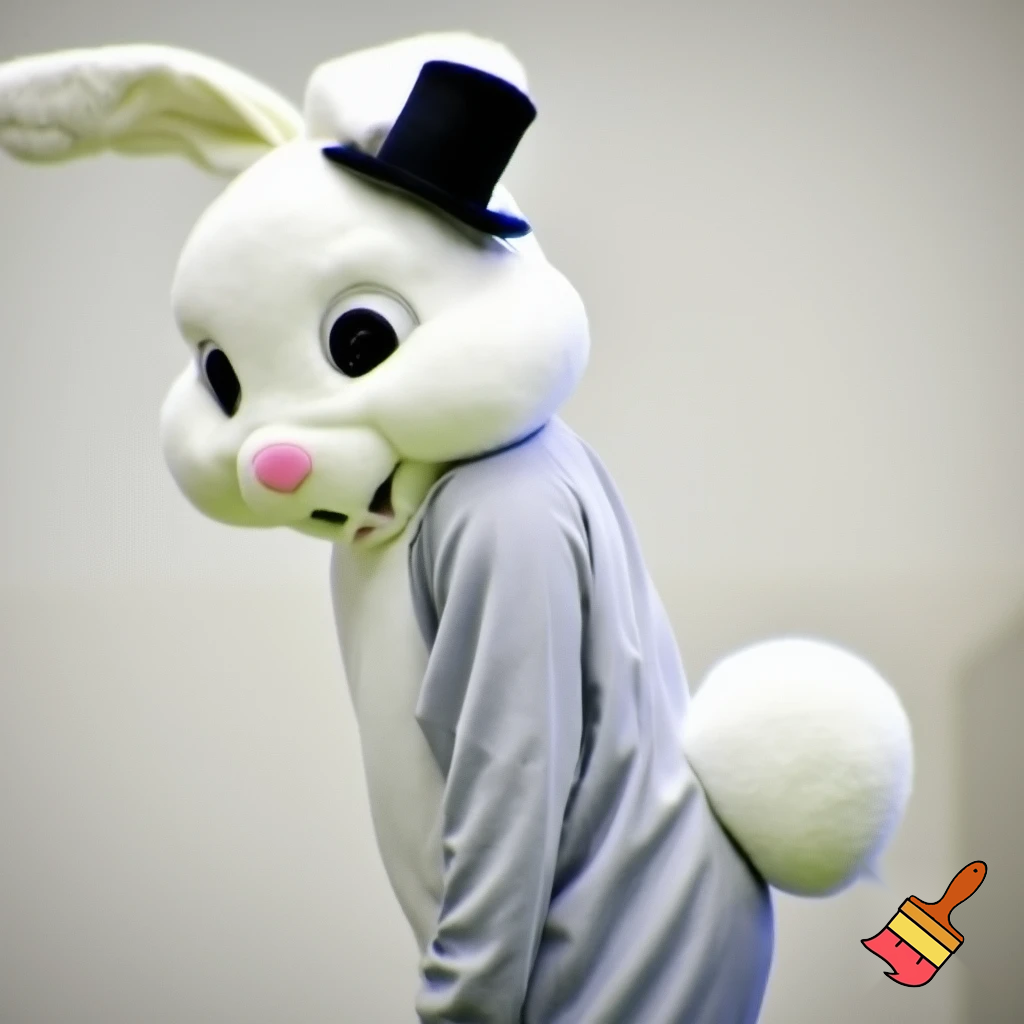 Easter bunny mascot costume top hat