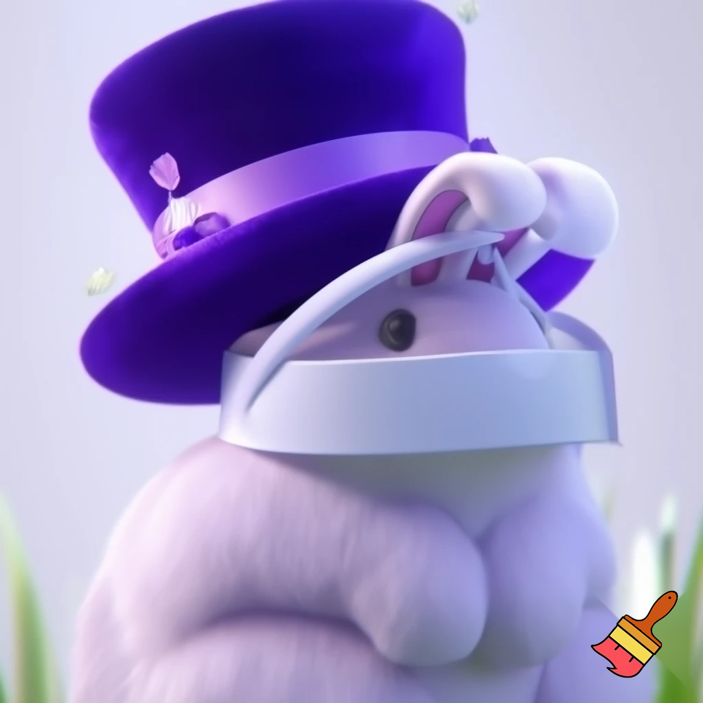 Easter bunny top hat headband, purple and white