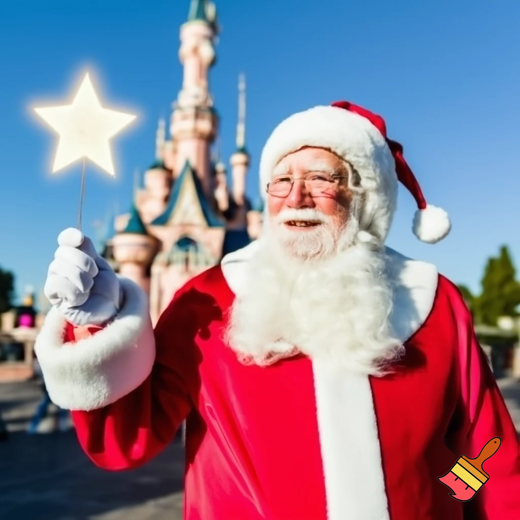Santa Claus in Disneyland Paris Magic star wand a star💫🌟⭐️
