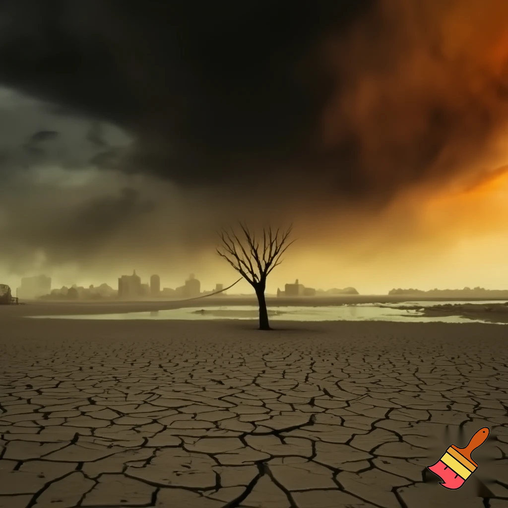 a scarrry climate change poster
