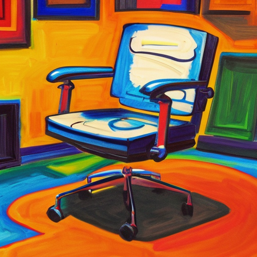 Director chair as a expressionism building, with exqagerated curved lines