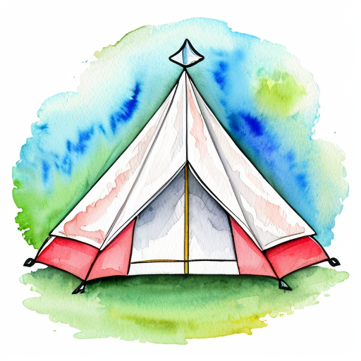 single icon of tent in cartoon style