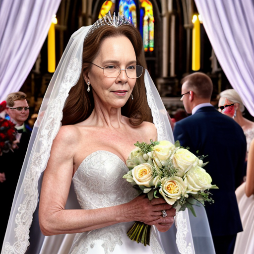 John Goodman y Elizabeth Perkins glasses con corona Flores veil con traje formal elegante boda sensual sexy con holding ramo de flores con altar con iglesia templó católico 10