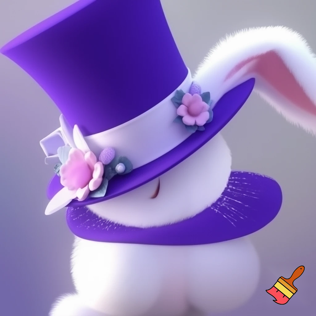 Easter bunny headband, top hat, Easter hat headband, top hat, purple and white, purple and white
