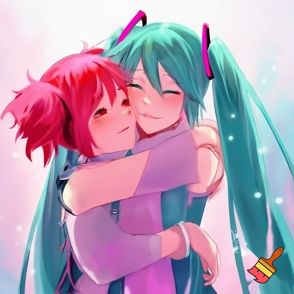 Miku hugging teto