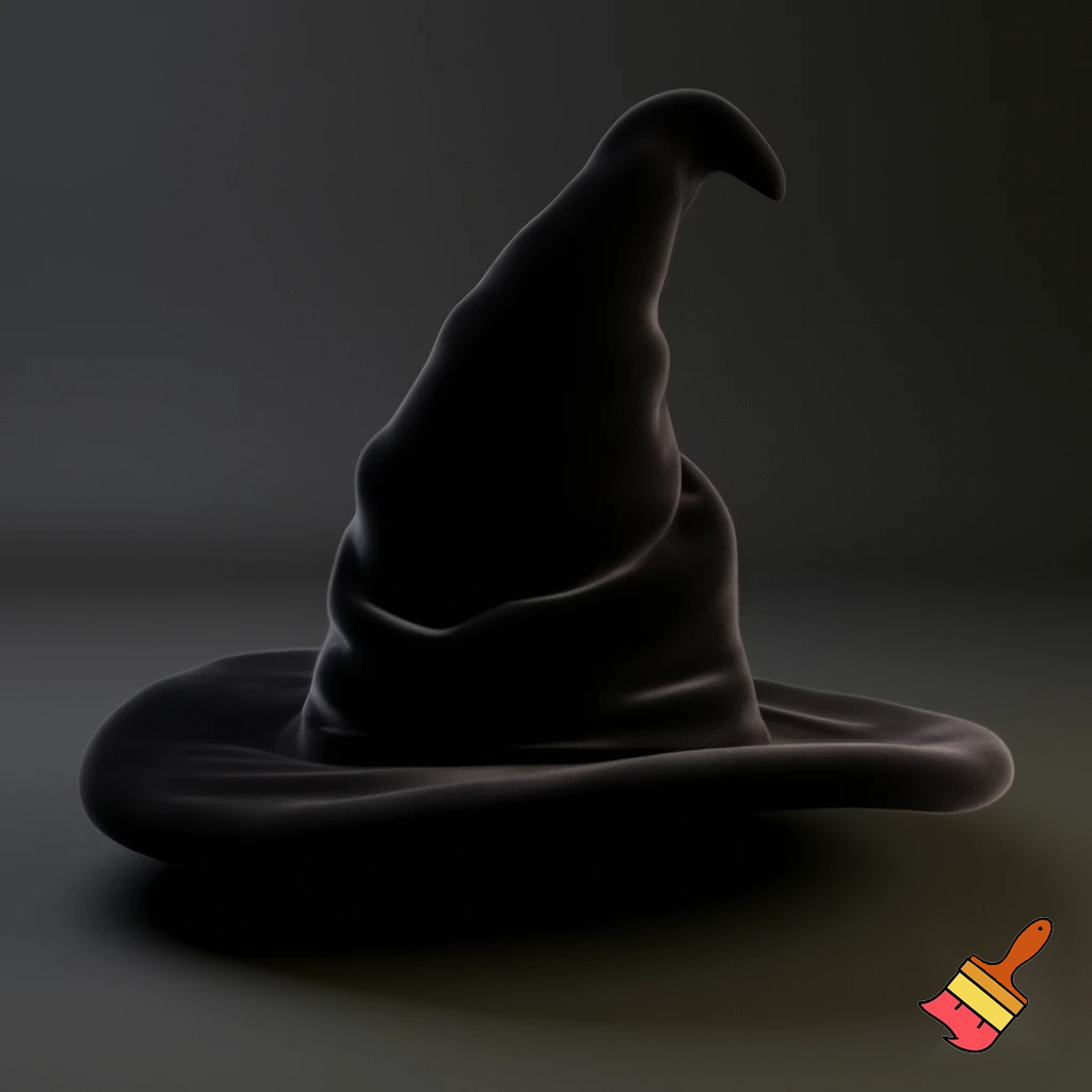 Black witches hat velvet