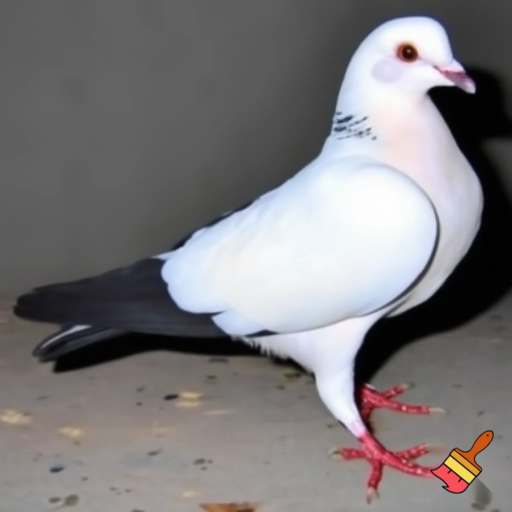 White and black pigeon