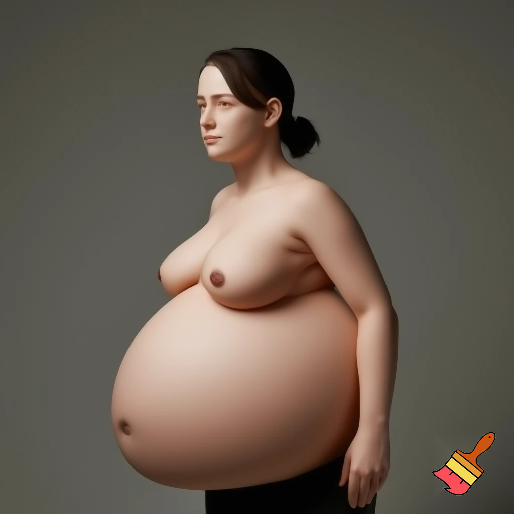 a woman with a giant belly and a giant butt and giant boobs