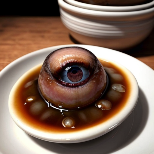 a dish with nothing on it, but with a face that looks like tung tung tung sahur with open eyes with eyeballs that doesn't look realistic