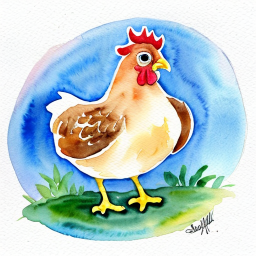 A cartoon chicken
