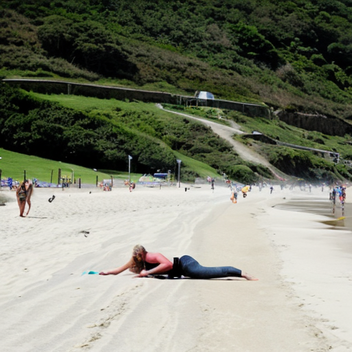 Giant beach rolling down the hill