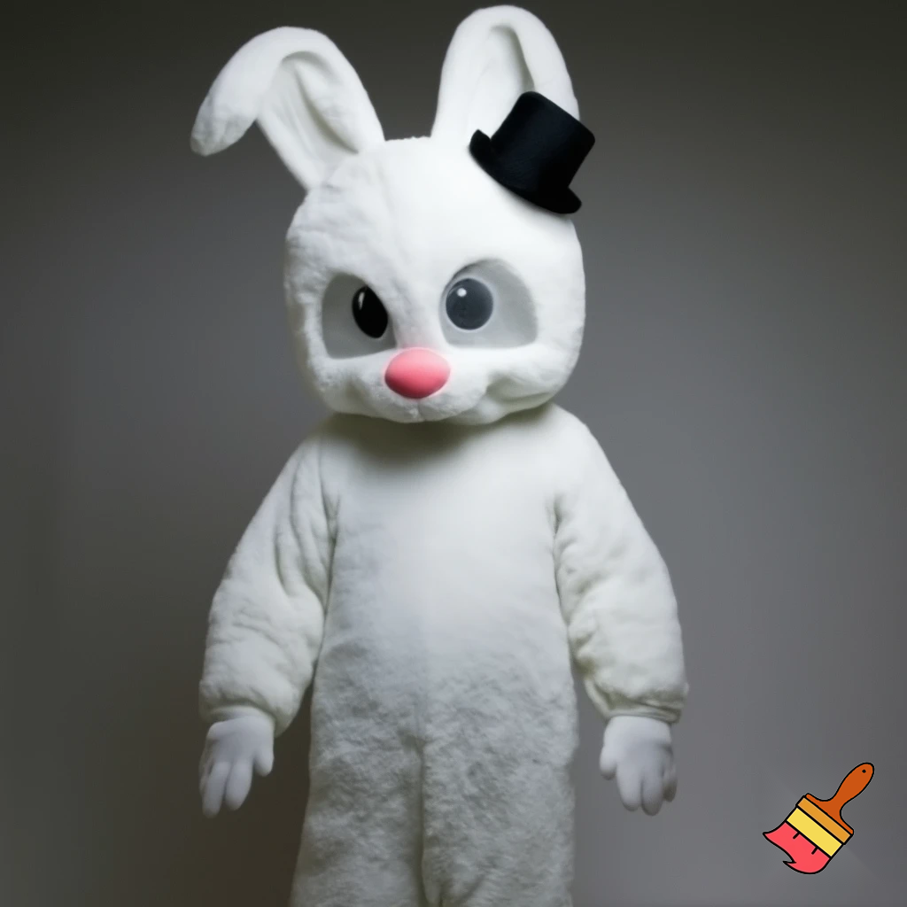 Easter bunny mascot costume top hat mascot costume 