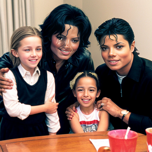 genreate a image of micheal jackson ,  jeffrey esptein and charlie kirk with kids
