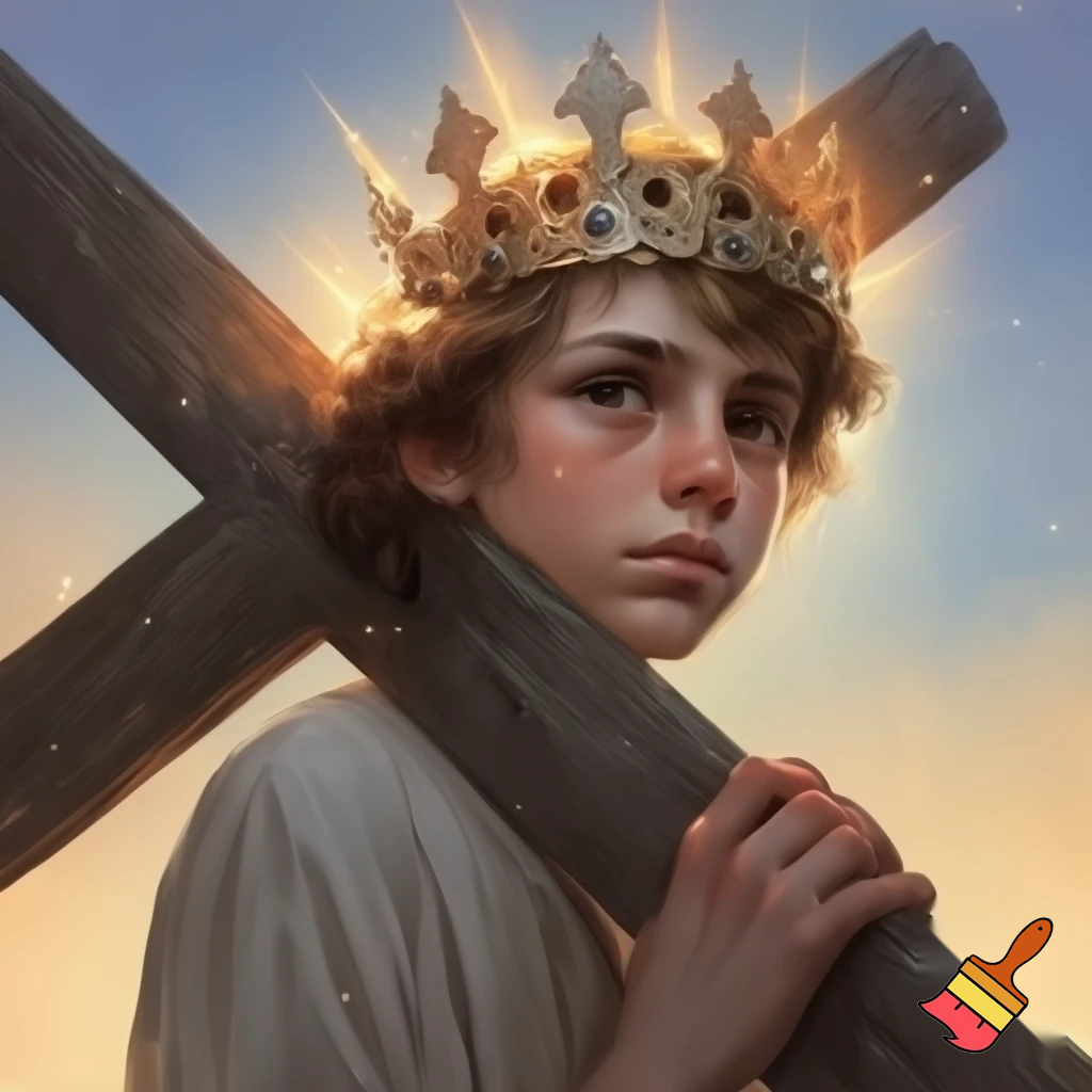 me with a cross and crown 13 yrs old
