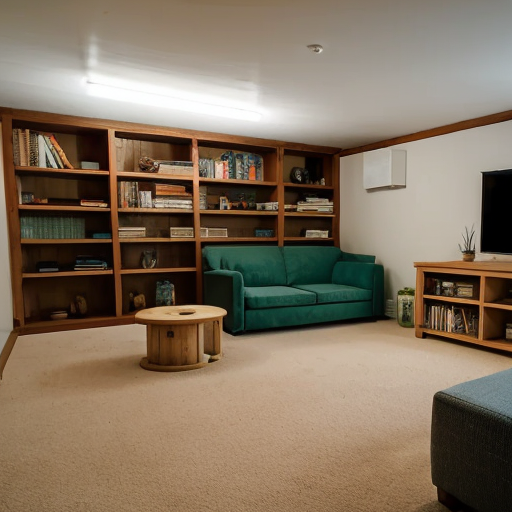 My living room is spacious and has lots of natural light. It has a large L-shaped sofa, a bookcase and some shelves where I keep my various Lego sets. In the centre there is a small coffee table and in front of the sofa there is a huge screen television.
Behind the sofa, I have an amusement park for my cats with a huge scratching post, some tunnels and platforms with stairs where they can walk.