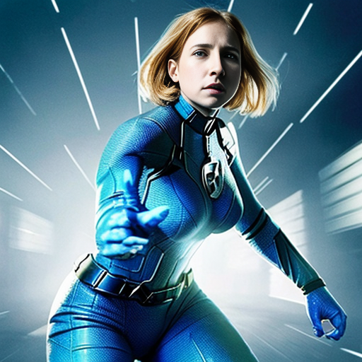 show Sue Storm's (only sue storm invisible woman) (from the fantastic four as Vanessa Kirby) juicy biggest booty showing the screen but more closer the screen not his face and farting with gassy gas and she touch on his own juicy biggest booty