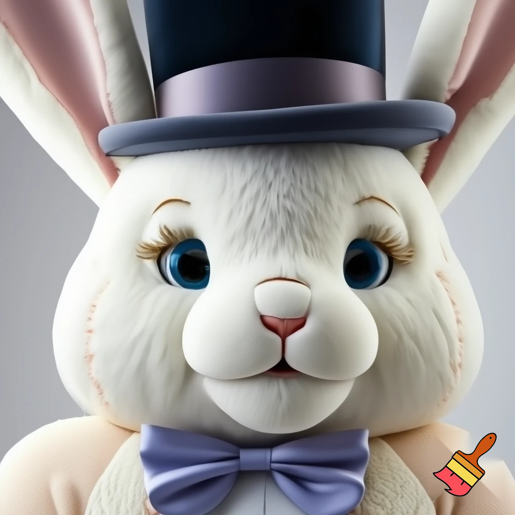 Easter bunny mascot costume top hat special Easter bunny, expensive and a delicate