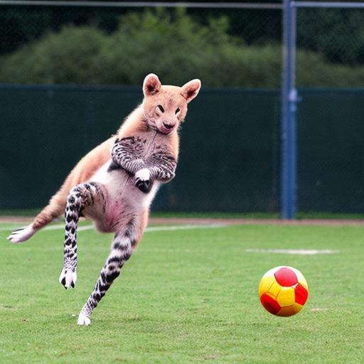 generate a photo of an animal playing a sport