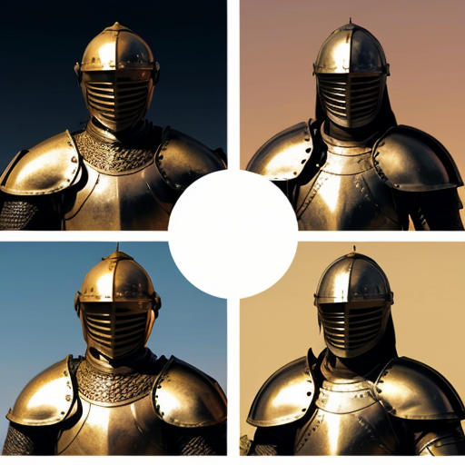 Image of three Knights. On the left is an older man. In the middle is a girl knight with golden armor. On the right is a man with blonde hair. it needs to be for a kids storybook 