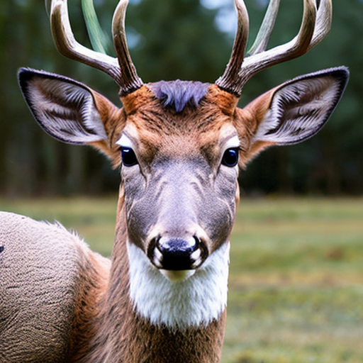 prisoner deer with serious face, scars and lineup
