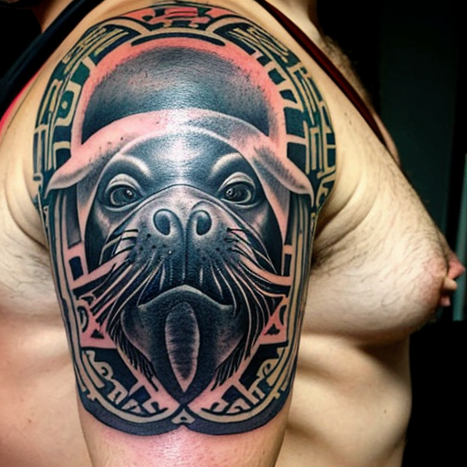 Warlock walrus with tribal tattoos 