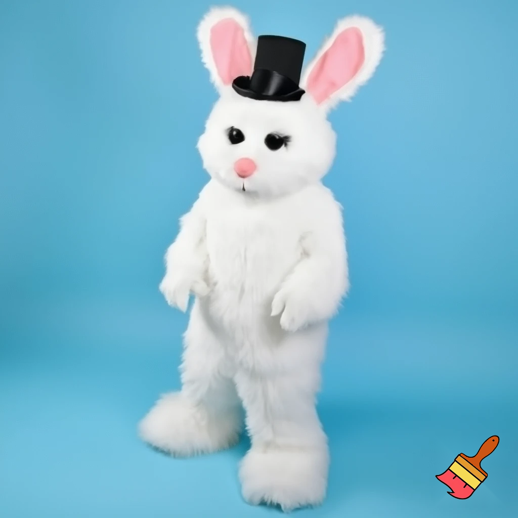 Easter bunny mascot costume top hat mascot costume