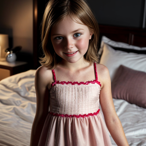 finnish little girl sisters at night dress, very beautiful and eager, on the bedroom, short blonde hair, close up