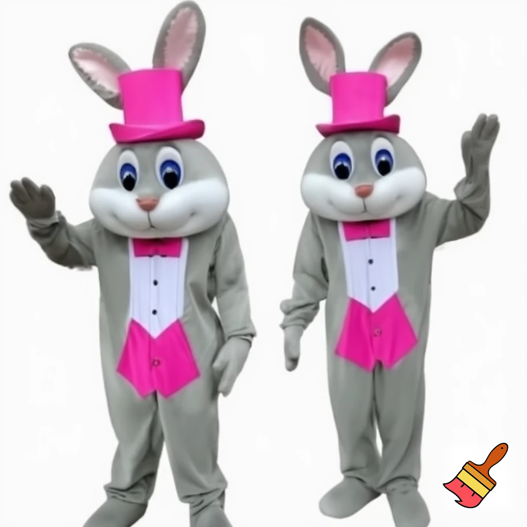 Easter bunny castle mascot top hat costume Easter bunny ears
