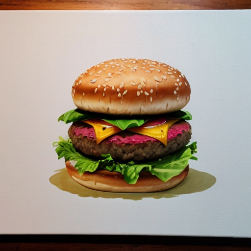 hamburger on blank canvas