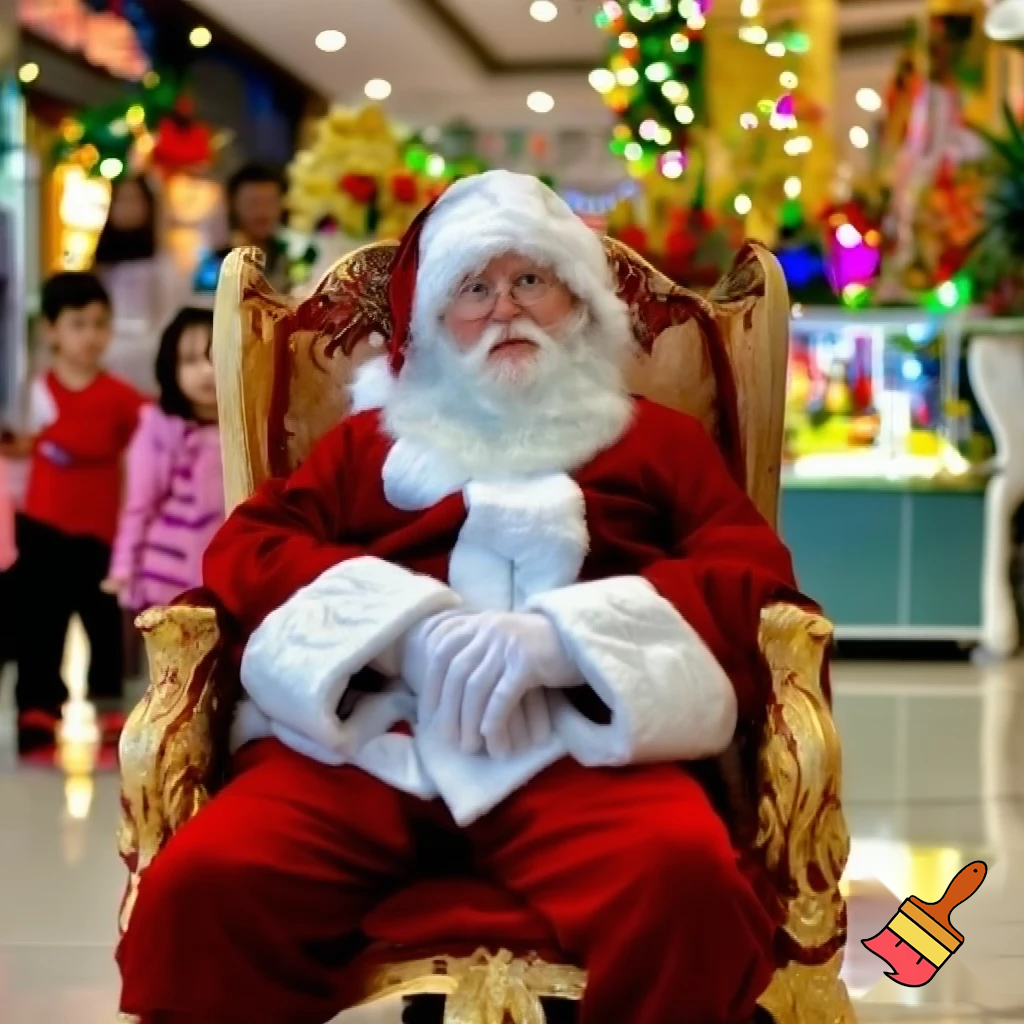 Santa Claus shopping mall Santa Claus chair at the shopping centre