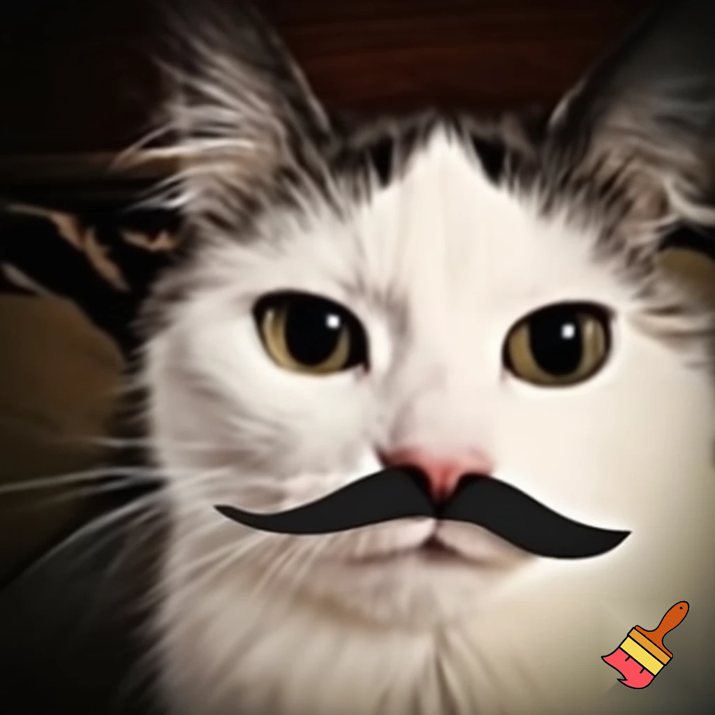 cat with mustache
