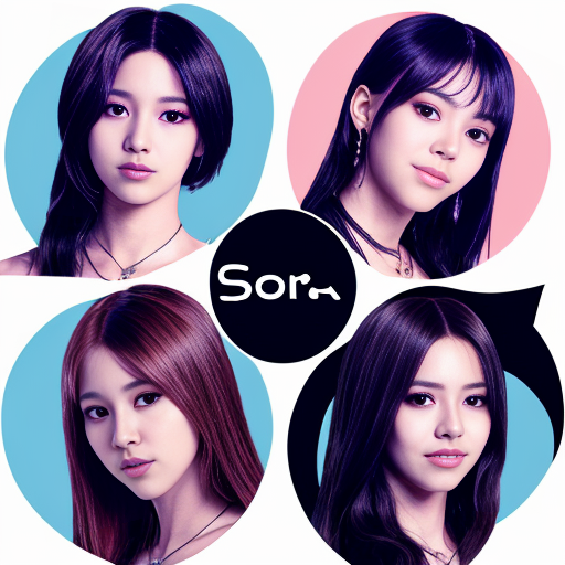 Generate an image of the members of girl group eclipse:SERI (세리),ZORA (조라),LUNA (루나),ARIA (아리아),NOVA (노바)