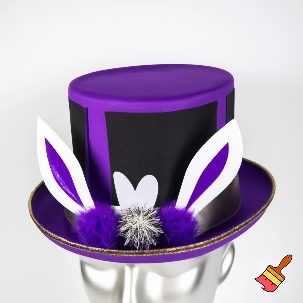 Easter bunny top hat headband, purple and white gold and silver top hat black purple dark purple special hat in delicate purple white, purple and white gold