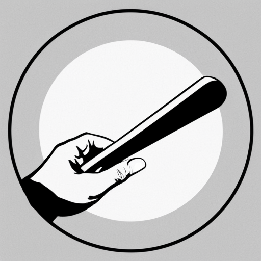 Minimalist black and white editorial illustration on white background. Stylized outline of a hand gripping a billiard cue, drawn with clean, thin, high‑contrast lines. The fingers wrap around the cue with essential geometry, no shading, no textures, no anatomical details. The cue is represented as a simple straight line with minimal accents. No background elements, no table, no environment. Pure, essential depiction of the billiard grip reduced to its structural gesture.

