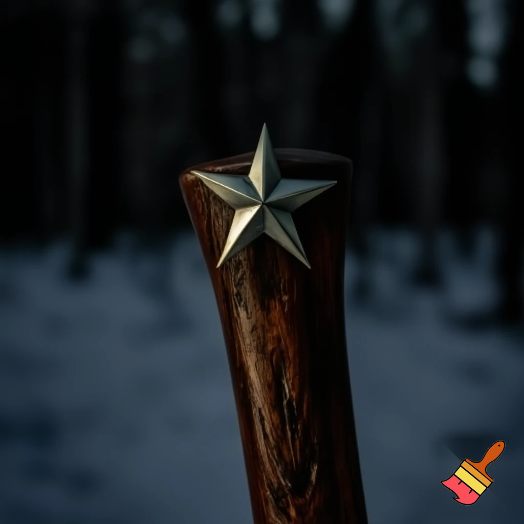 Russian Santa Claus walking stick with a star Santa Claus the real Santa Claus metal