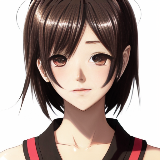 crea una ragazza stile anime giaponesi con capelli lisci marroni occhi marroni naso a patata e un grosso neo vicino al naso 
