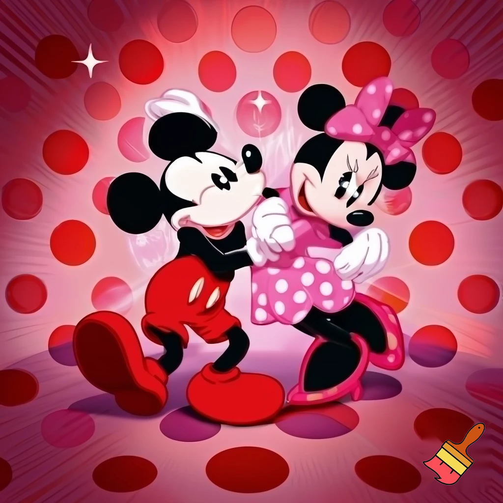 Mickey Mouse Red & Minnie Mouse Pink Polka Dot