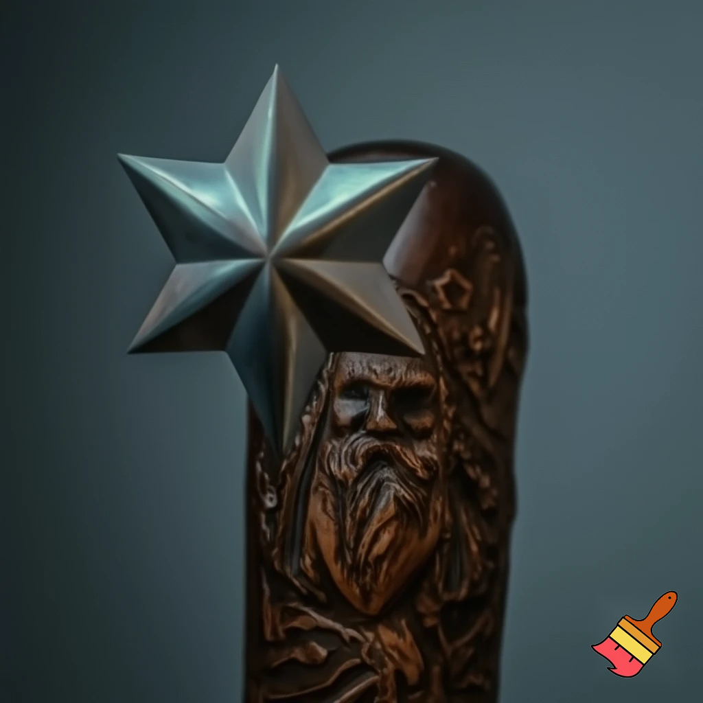 Russian Santa Claus walking stick with a star Santa Claus the real Santa Claus metal