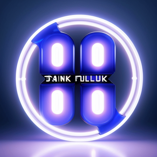 Futuristic blue background inspired by Facebook style, glowing blue gradients, modern digital design, clean tech look. The word "danke" written in the center in white glowing futuristic font, minimalist, high quality