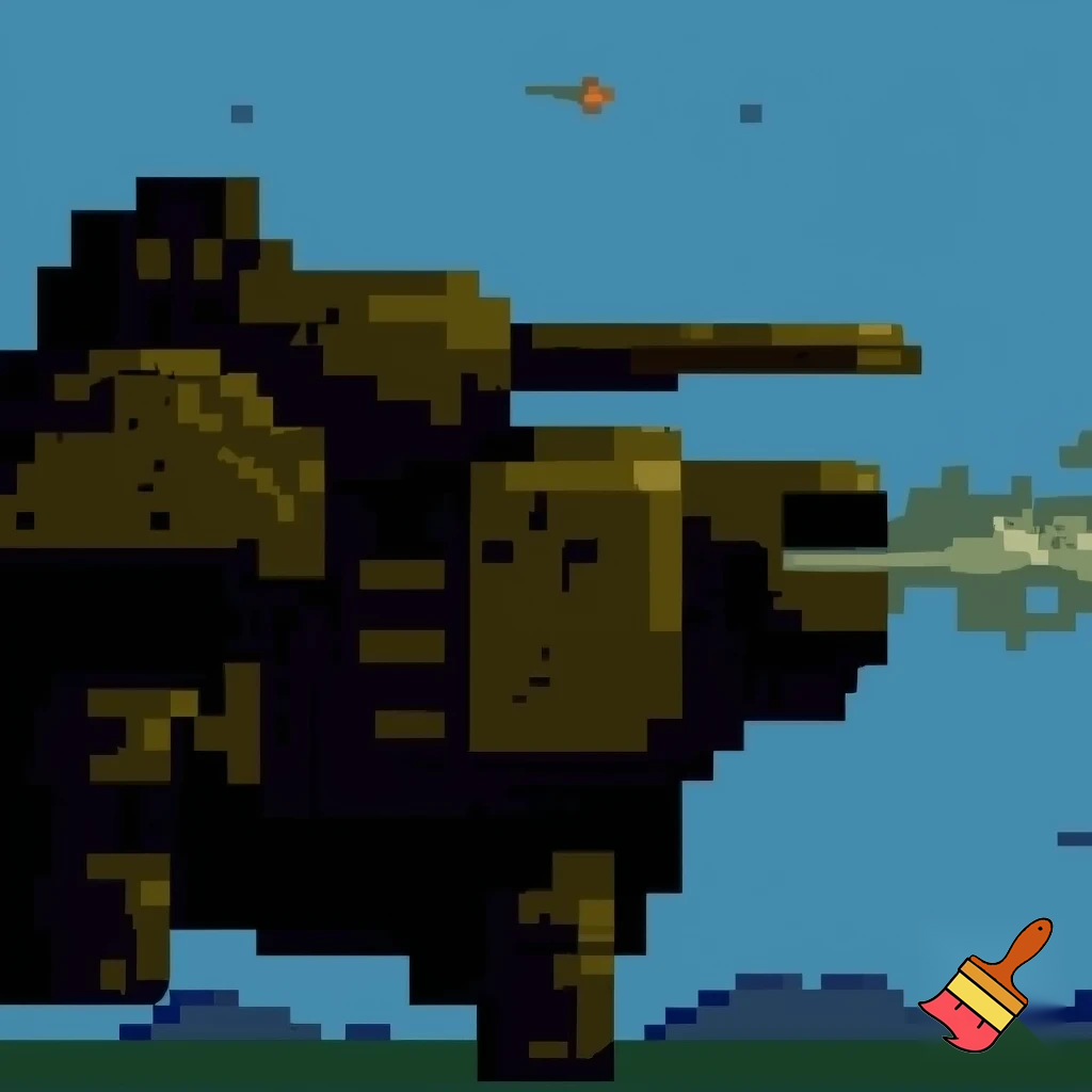 pixel art metal slug style jet