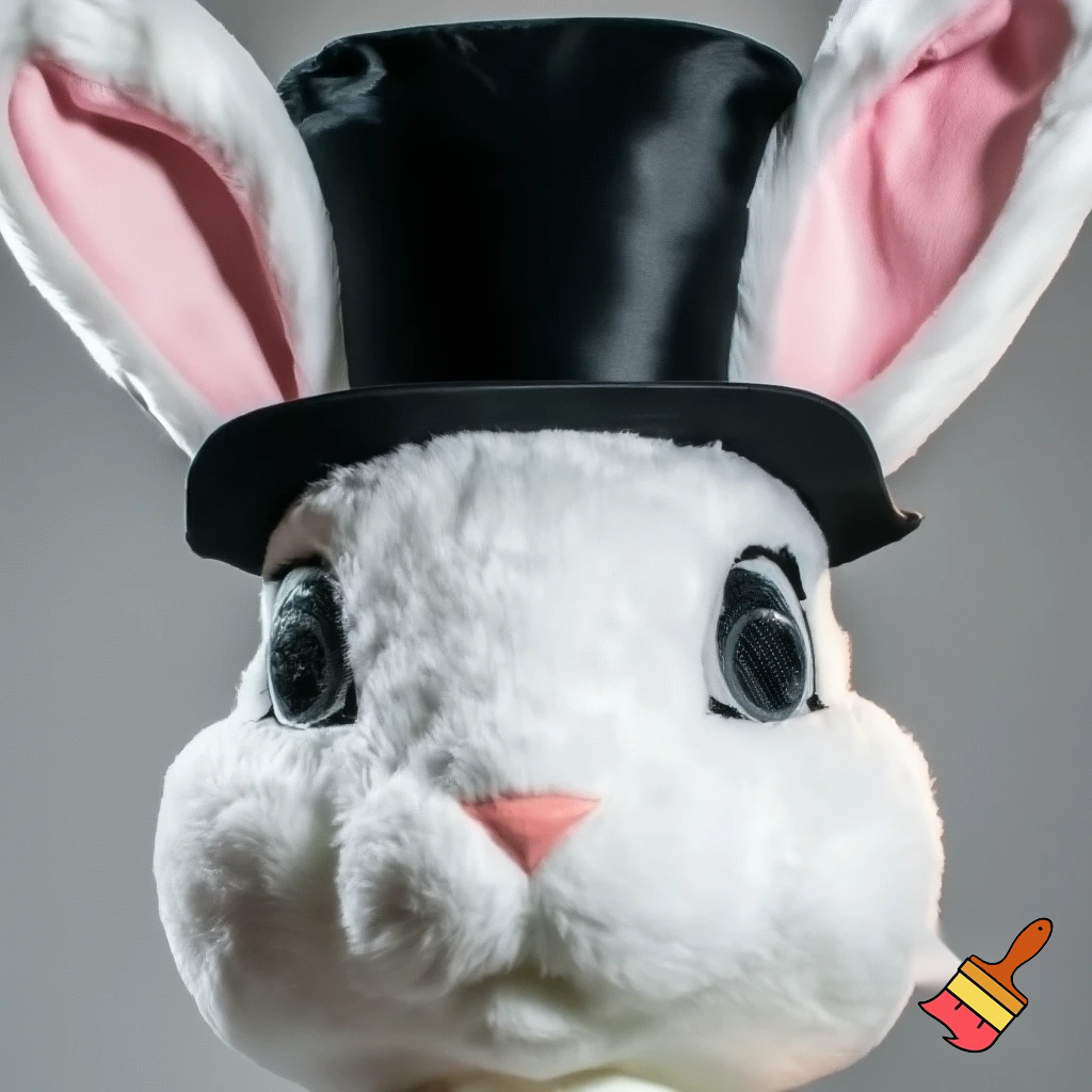 Easter bunny mascot costume top hat