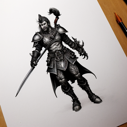 inked fantasy warrior