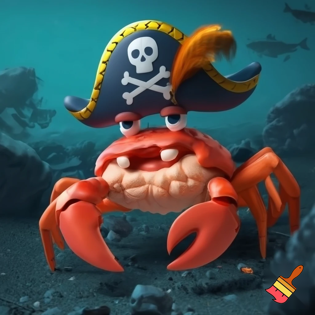 an italian brainrot pirate that is a crab
