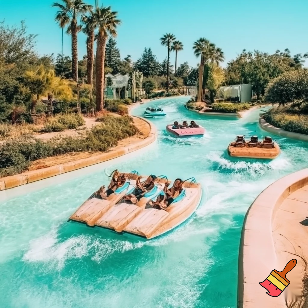 Create a river splash ride and make the boats look like different color surfboards with a Malibu vibe and make the boats fit 4 people. Also make a path it’s a theme park ride