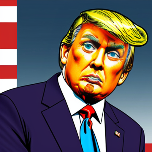a cyborg donald trump in a cartoon